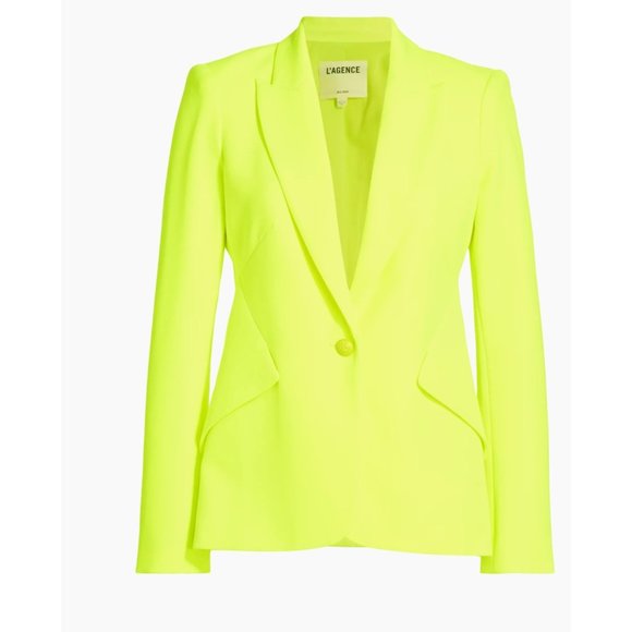 NWOT L'AGENCE Chamberlain Blazer in Chartreuse size 4 - Picture 2 of 10